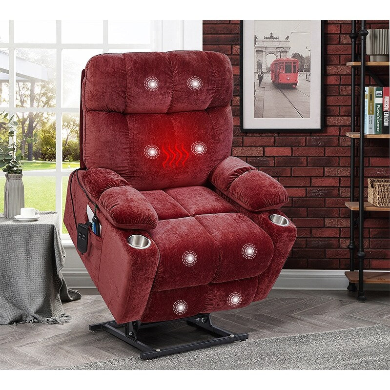 Fauteuil inclinable à double moteur OKIN pour personnes âgées avec chauffage, massage, inclinaison à 180° et dossier/repose-pieds réglable