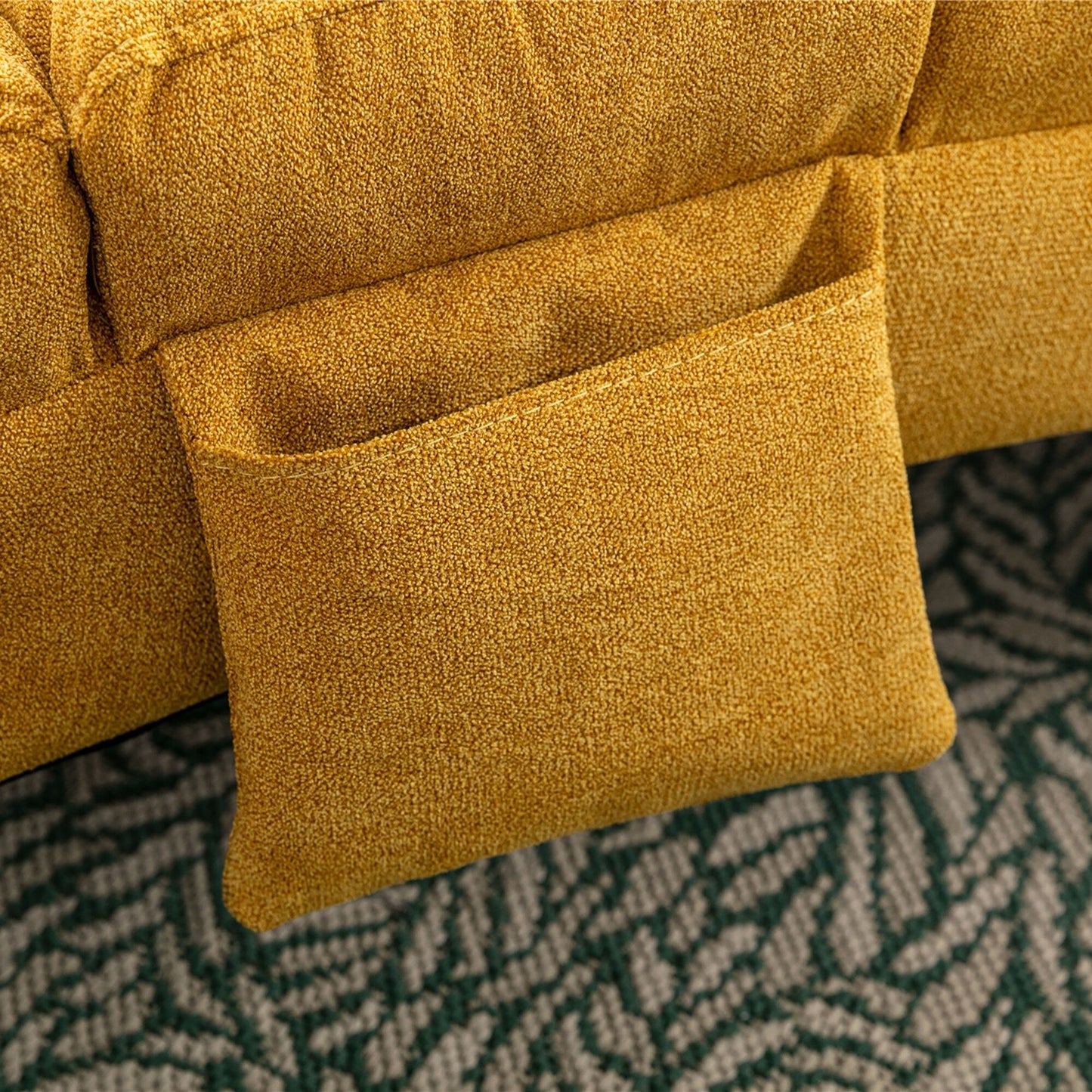 Chaise longue de massage ergonomique en lin, inclinable, capitonnée et rembourrée, avec télécommande et 5 modes de vibration