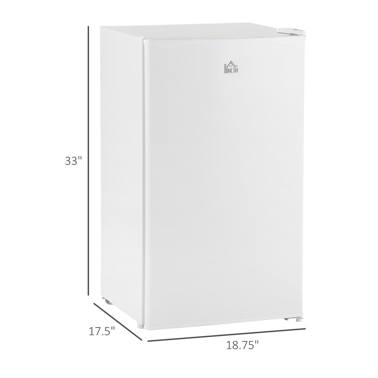 Mini-réfrigérateur HOMCOM de 3,2 pi³ avec congélateur, réfrigérateur compact à une porte avec thermostat réglable pour chambre à coucher