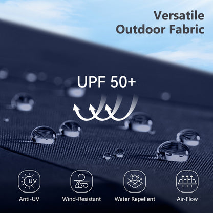 Ensemble de salle à manger de patio 8 pièces MAISON ARTS avec parasol de patio de 13 pieds