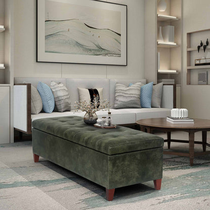 Banc ottoman de rangement en cuir reconstitué Adeco 50