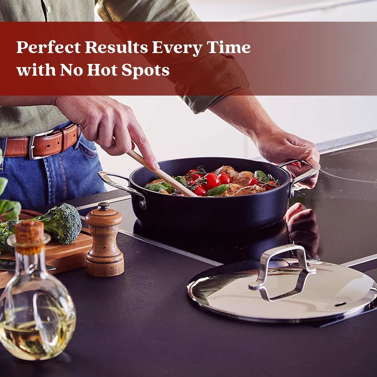 Batterie de cuisine en acier inoxydable et céramique antiadhésive Alva Maestro