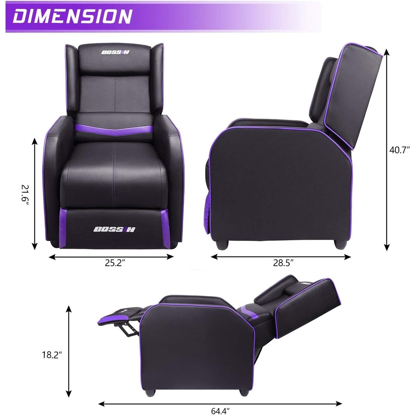 Canapé inclinable ergonomique en cuir PU BOSSIN pour salon