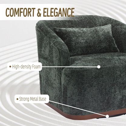 Fauteuil pivotant en chenille, canapé d'appoint confortable à 360 degrés pour salon, chambre et bureau avec coussin amovible