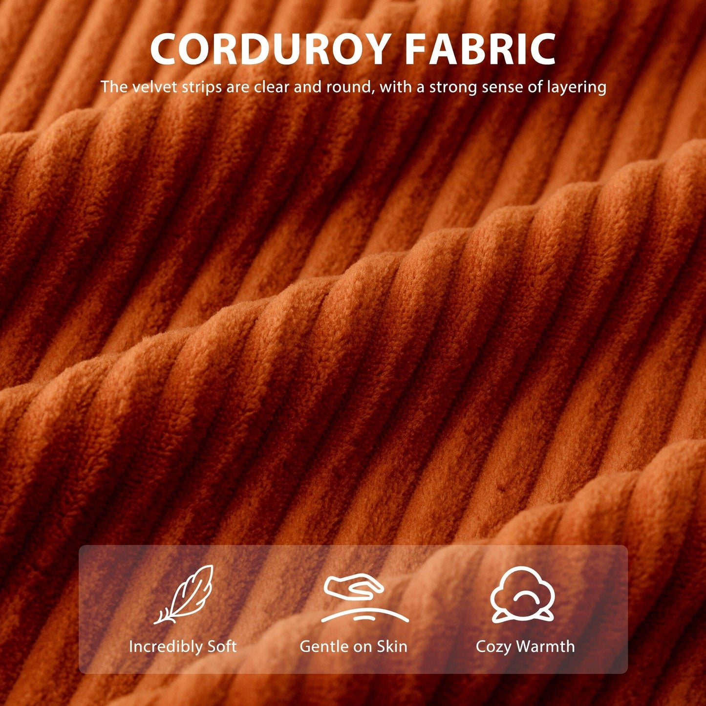 Canapé pouf rembourré en velours côtelé et mousse à mémoire de forme avec pouf - 48,4 L x 67,7 l x 24,4 H