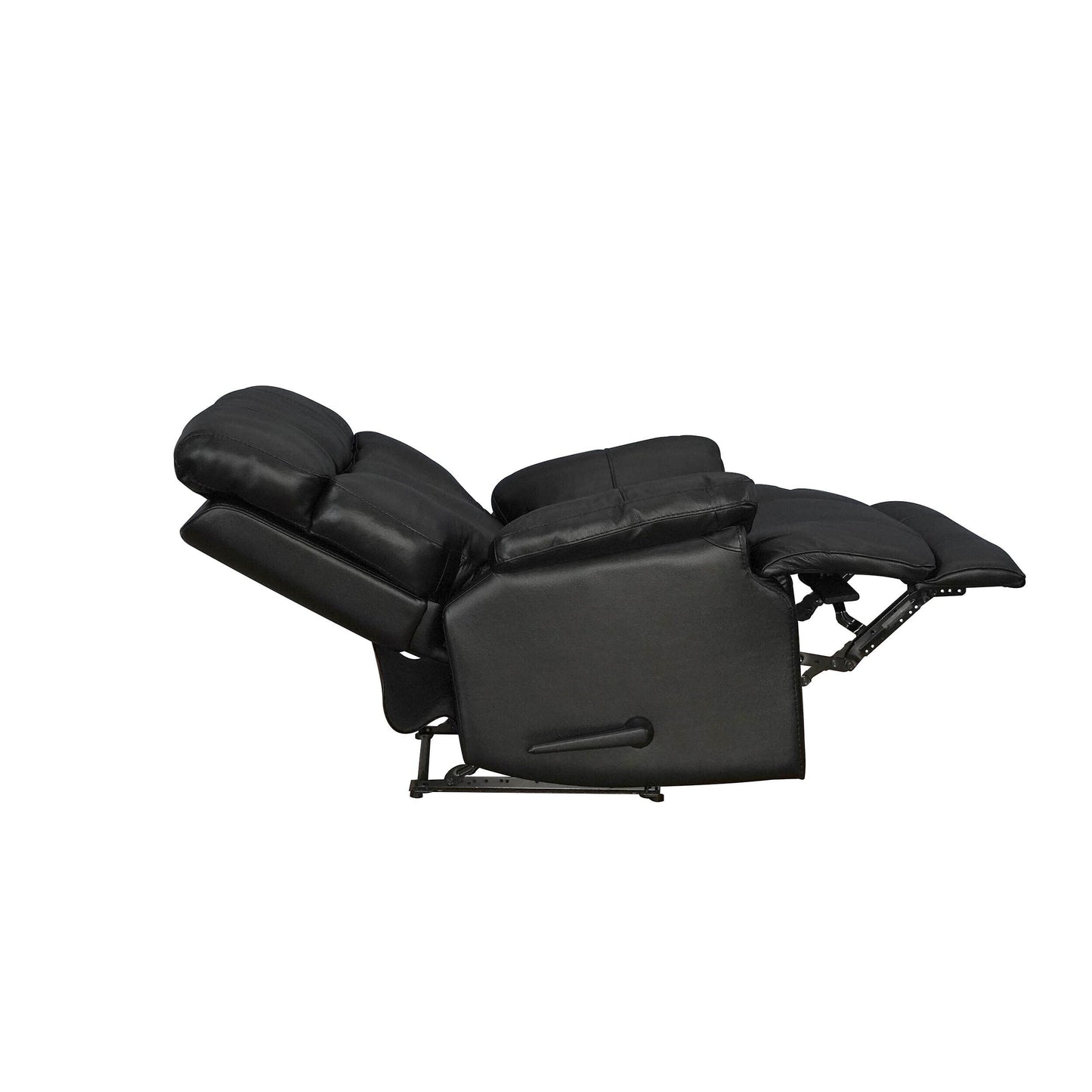 Fauteuil inclinable manuel extensible avec repose-pieds en cuir véritable marron de qualité supérieure Davin