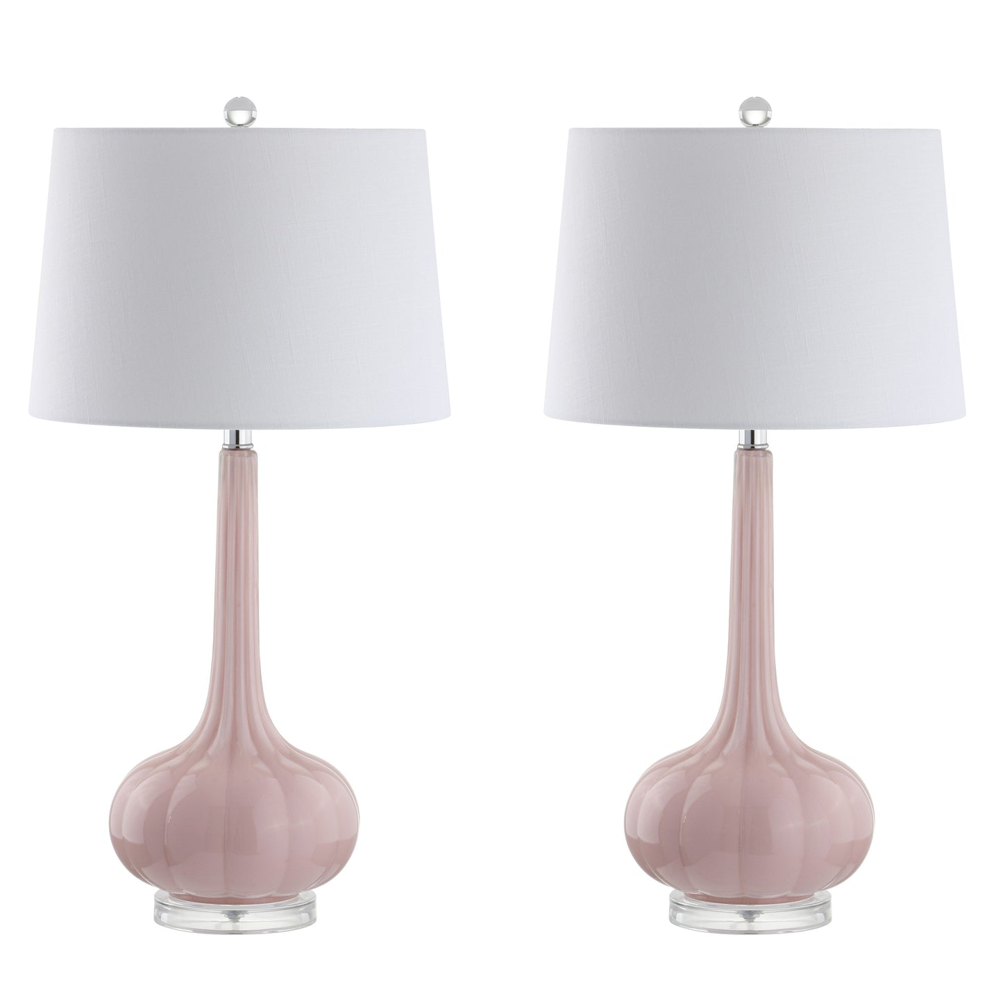 Lampe de table à LED Diamante 28,5 en verre rose (lot de 2) par JONATHAN Y
