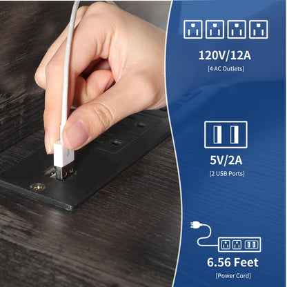 Meuble TV Farmhouse pouvant accueillir jusqu'à 65 téléviseurs avec portes et étagères ouvertes Console multimédia Prise de courant