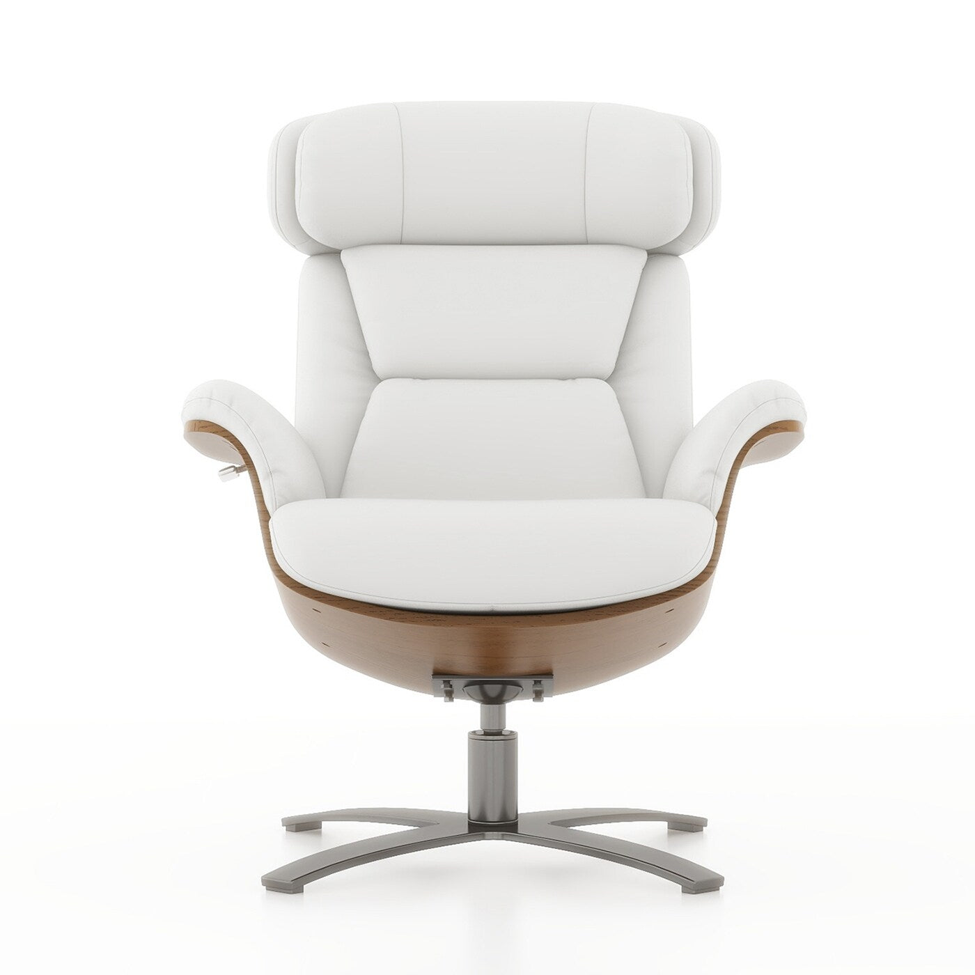 Fauteuil inclinable Jovan 31,5 en bois courbé et cuir véritable