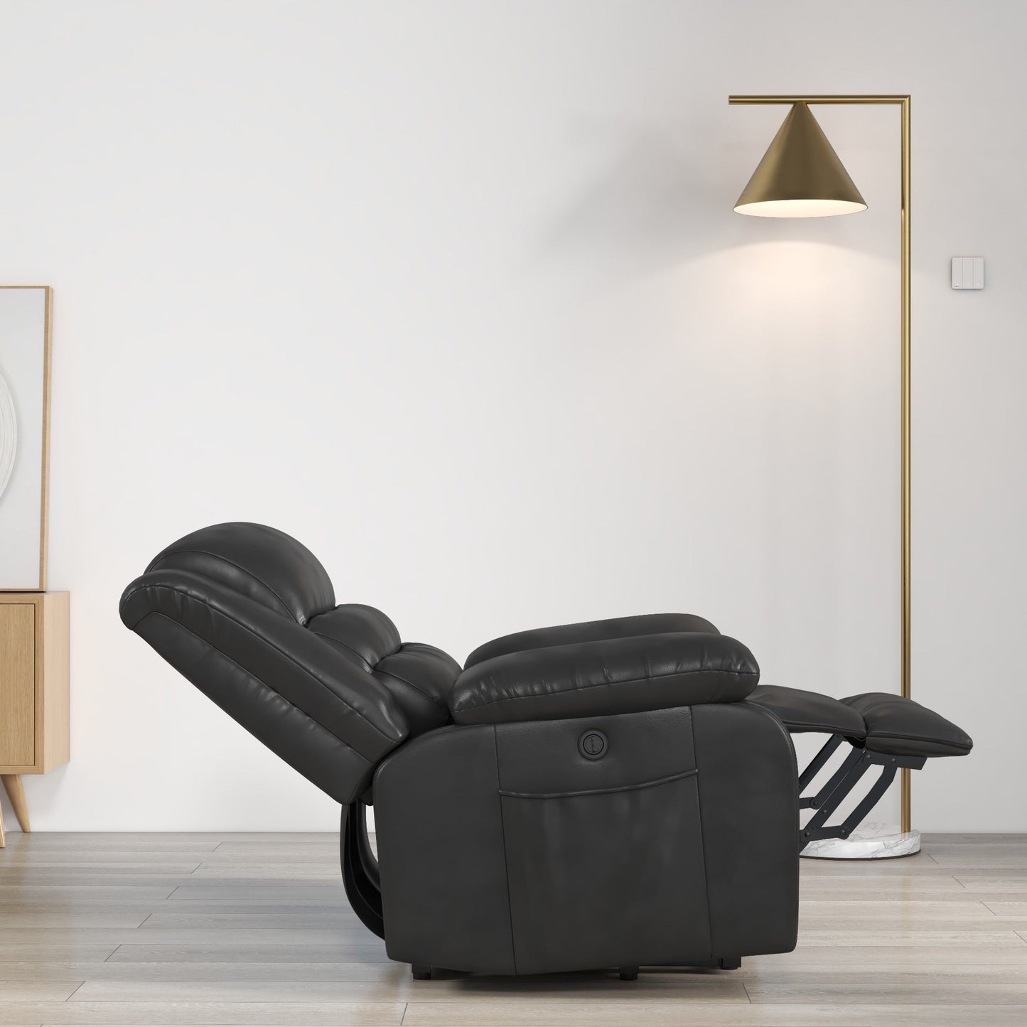 Fauteuil inclinable releveur en cuir avec double moteur, fauteuils inclinables électriques surdimensionnés avec chauffage et massage électrique