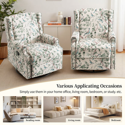 Ensemble de 2 fauteuils inclinables pivotants et coulissants de 29 po de largeur avec dossier à poussée manuelle