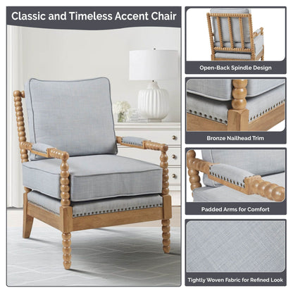 Fauteuil à cadre en bois tourné Madison Park Donohue