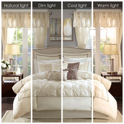 Madison Park Essentials Loretta Ensemble de 24 pièces avec rideaux et draps
