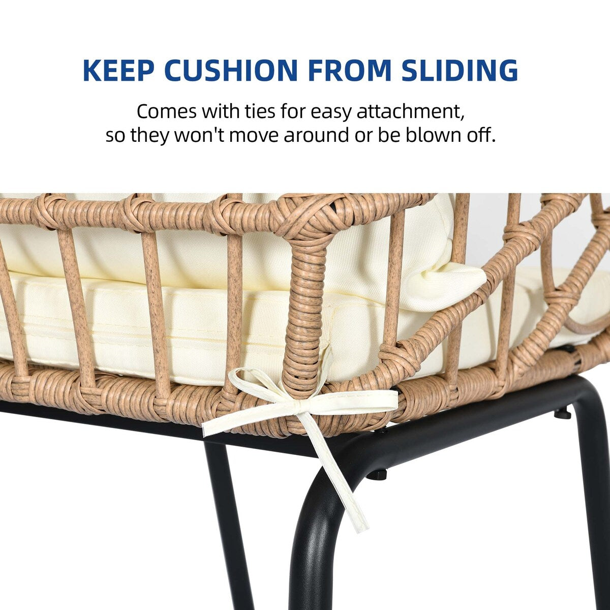 Ensemble de bistrot d'extérieur en osier Moasis 3 pièces avec 2 chaises et table basse