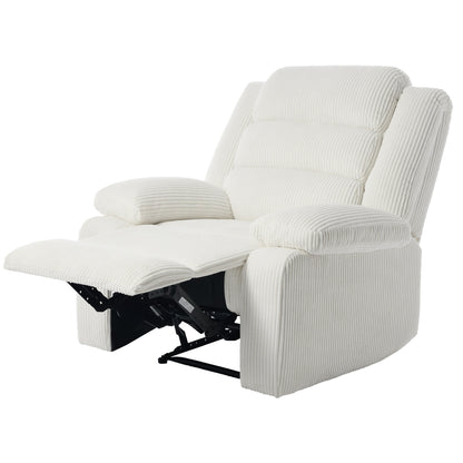 Fauteuil inclinable manuel moderne en velours côtelé, fauteuil inclinable réglable avec accoudoirs larges