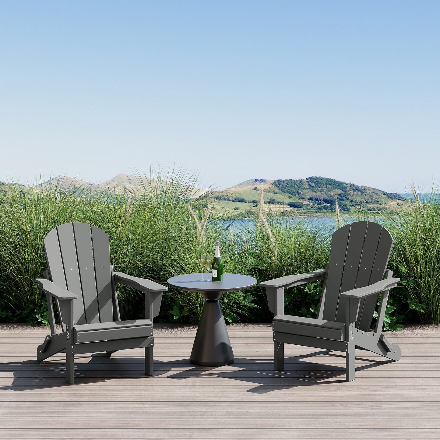 Chaises pliantes Adirondack Polytrends Laguna résistantes aux intempéries (lot de 2)