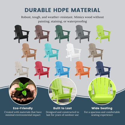 Chaises pliantes Adirondack Polytrends Laguna résistantes aux intempéries (lot de 2)