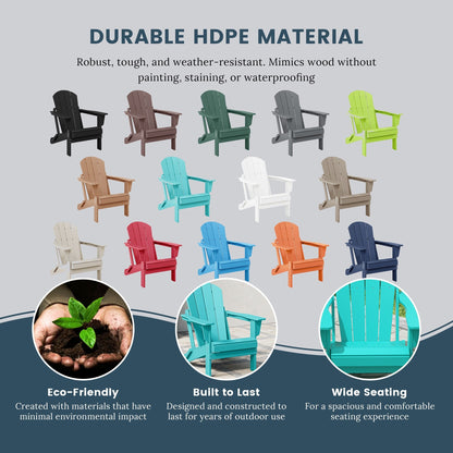 Chaises pliantes Adirondack Polytrends Laguna résistantes aux intempéries (lot de 2)