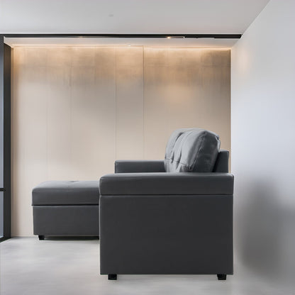 Canapé sectionnel réversible avec lit gigogne, méridienne avec rangement dissimulé, pieds durables,