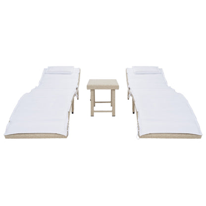 Ensemble de chaises longues d'extérieur Blaguna 3 pièces SAFAVIEH - 83 L x 20 P x 24 H
