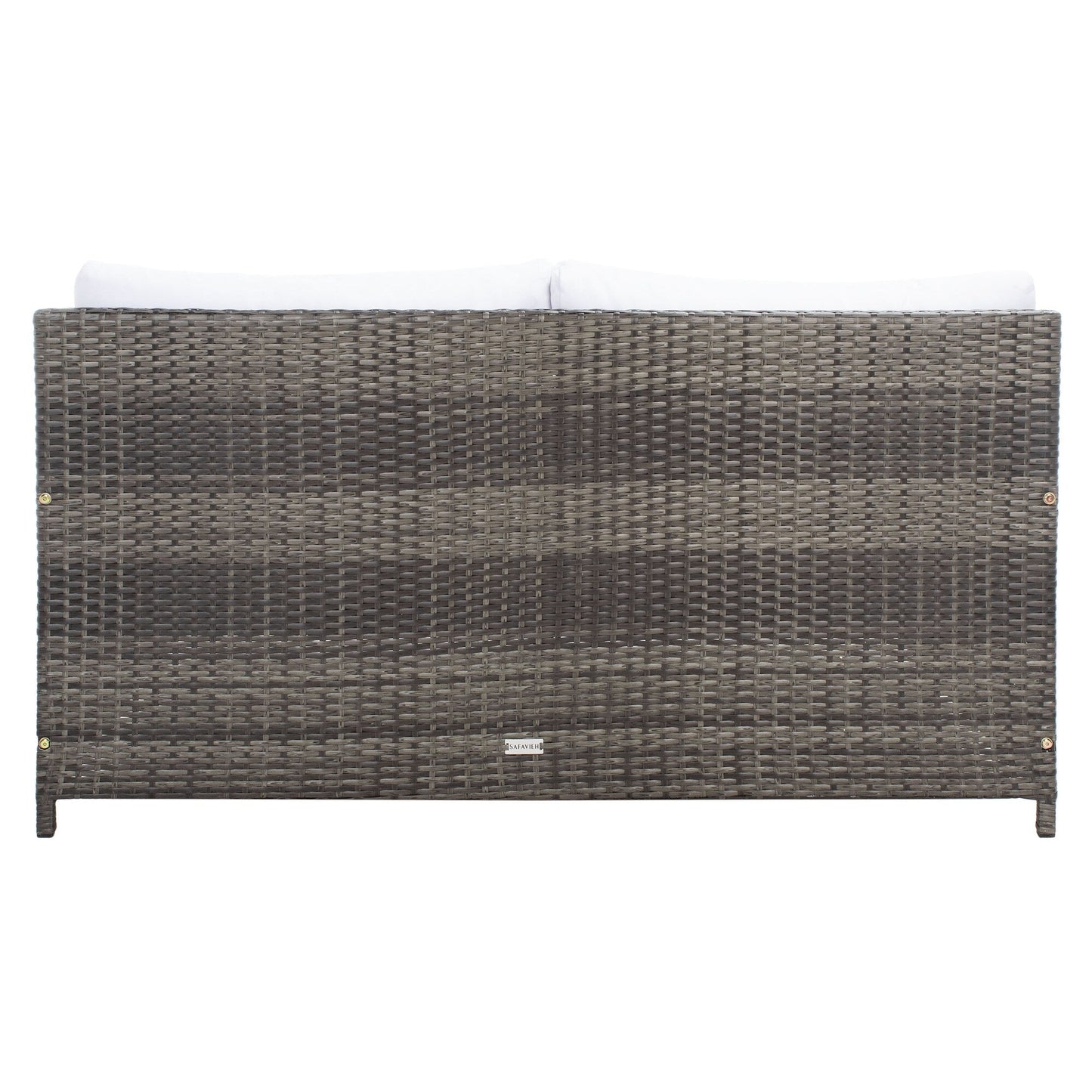 Lit de repos d'extérieur SAFAVIEH Taniyah en osier avec oreiller et coussins - 53 L x 28 P x 62 H