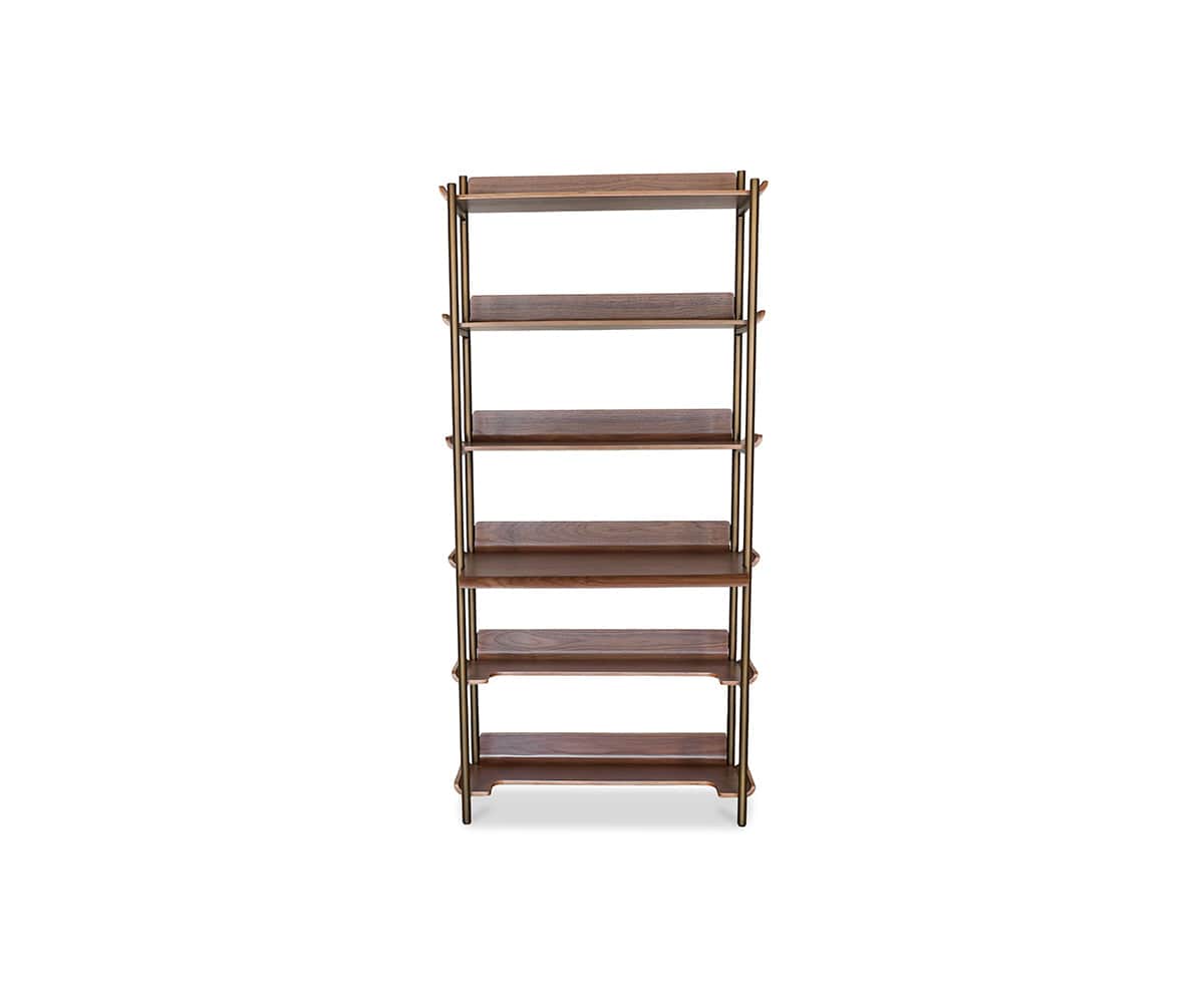 Freya 6 étagères avec bureau - Noyer