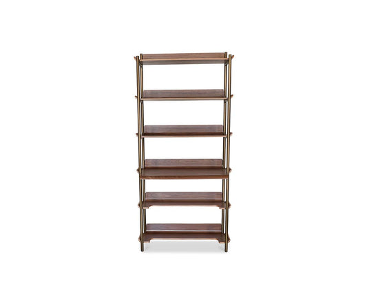 Freya 6 étagères avec bureau - Noyer